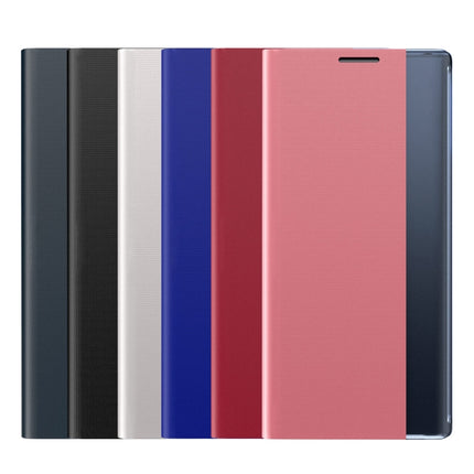 For Galaxy Note 10 Side Display Magnetic Horizontal Flip Plain Texture Cloth + PC Case with Holder & Sleep / Wake-up Function(Red)-garmade.com