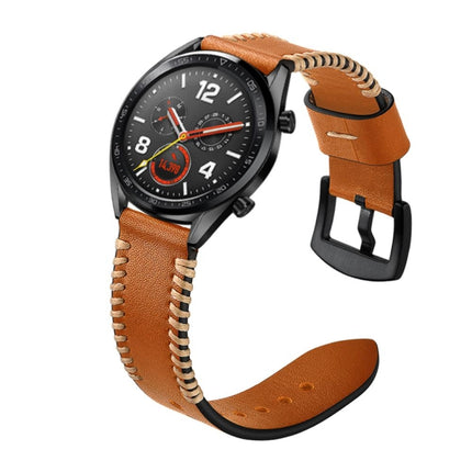22mm For Huawei Watch GT2e GT2 46mm Strap Leather Strap(Brown)-garmade.com