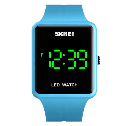 SKMEI 1541 Fashion Led Watch Square Couple Model Waterproof Electronic Watch Silicone Watch(Blue)-garmade.com