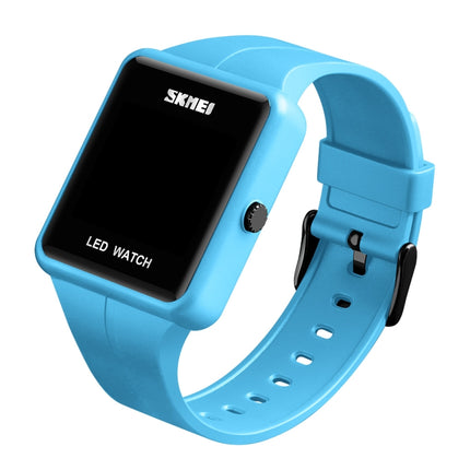 SKMEI 1541 Fashion Led Watch Square Couple Model Waterproof Electronic Watch Silicone Watch(Blue)-garmade.com