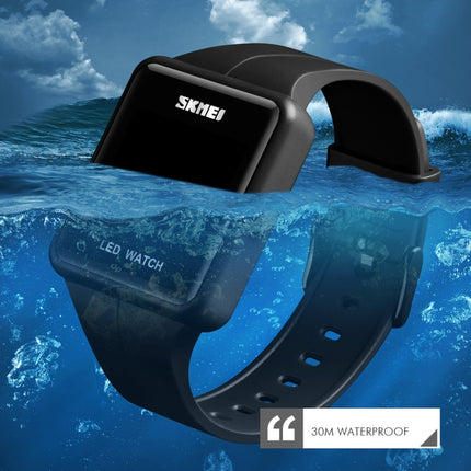 SKMEI 1541 Fashion Led Watch Square Couple Model Waterproof Electronic Watch Silicone Watch(Red)-garmade.com