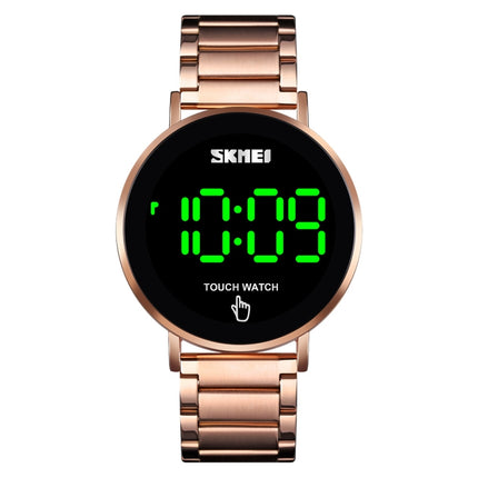 SKMEI 1550 Simple and Stylish LED Touch Screen Men Watch Waterproof Stainless Steel With Electronic Watch(Rose Gold)-garmade.com