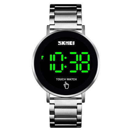 SKMEI 1550 Simple and Stylish LED Touch Screen Men Watch Waterproof Stainless Steel With Electronic Watch(Silver)-garmade.com