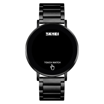 SKMEI 1550 Simple and Stylish LED Touch Screen Men Watch Waterproof Stainless Steel With Electronic Watch(Black)-garmade.com