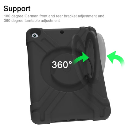 For iPad 10.2 PC + Silicone Shockproof Combination Case with 360 Degree Rotating Holder & Handle(Black)-garmade.com