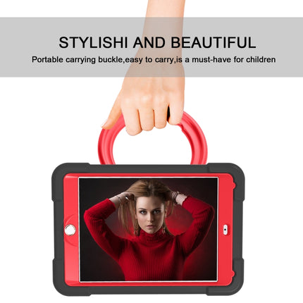 For iPad 10.2 PC + Silicone Shockproof Combination Case with 360 Degree Rotating Holder & Handle(Black+Red)-garmade.com