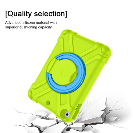 For iPad 10.2 PC + Silicone Shockproof Combination Case with 360 Degree Rotating Holder & Handle(Grass Green+Blue)-garmade.com