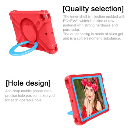 For iPad 10.2 PC + Silicone Shockproof Combination Case with 360 Degree Rotating Holder & Handle(Red+Black)-garmade.com