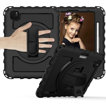 For iPad Pro 11 (2020) PC + Silicone Shockproof Combination Tablet Case with 360 Degree Rotating Holder & Handle(Black)-garmade.com
