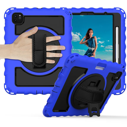 For iPad Pro 11 (2020) PC + Silicone Shockproof Combination Tablet Case with 360 Degree Rotating Holder & Handle(Blue)-garmade.com