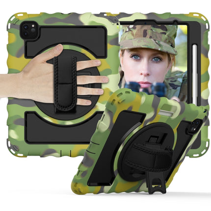 For iPad Pro 11 (2020) PC + Silicone Shockproof Combination Tablet Case with 360 Degree Rotating Holder & Handle(Camouflage)-garmade.com