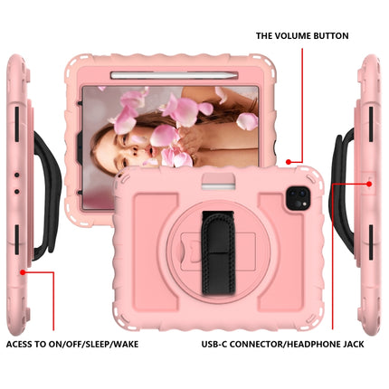For iPad Pro 11 (2020) PC + Silicone Shockproof Combination Tablet Case with 360 Degree Rotating Holder & Handle(Rose Gold)-garmade.com