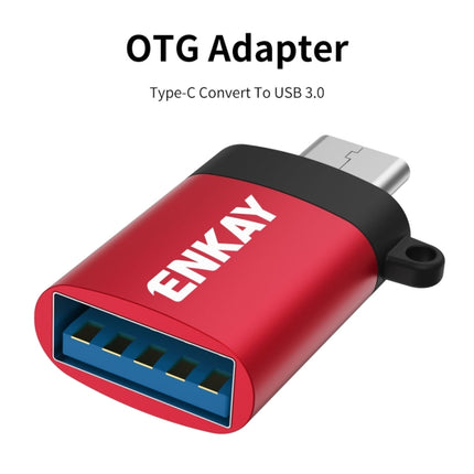 ENKAY ENK-AT101 Aluminium Alloy USB-C / Type-C to USB 3.0 OTG Data Adapter Converter(Black)-garmade.com
