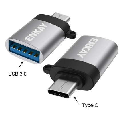 ENKAY ENK-AT101 Aluminium Alloy USB-C / Type-C to USB 3.0 OTG Data Adapter Converter(Black)-garmade.com