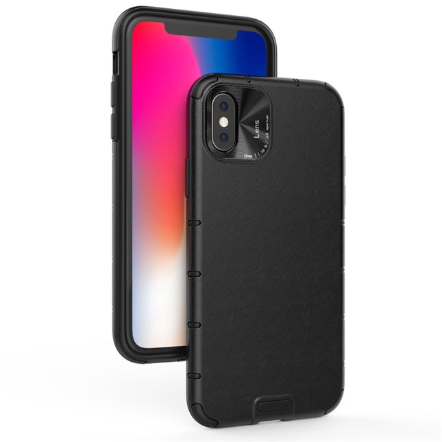 For iPhone 11 Pro Shockproof Grain Leather PC + TPU Case(Black)-garmade.com