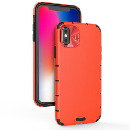 For iPhone XR Shockproof Grain Leather PC + TPU Case(Red)-garmade.com