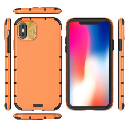 For iPhone XR Shockproof Grain Leather PC + TPU Case(Black)-garmade.com