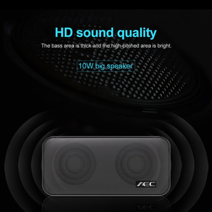 AEC BT-205 Portable Wireless Bluetooth Speaker Stereo Music Loudspeaker Built-in Microphone, Support TF Card(Black)-garmade.com