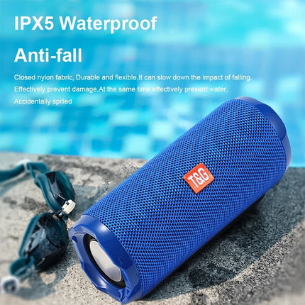 T&G TG191 10W Waterproof Bluetooth Speaker Stereo Double Diaphragm Subwoofer Portable Audio FM Radio(Blue)-garmade.com