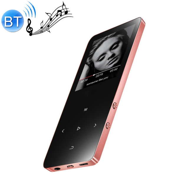 X2 1.8 inch Touch Screen Metal Bluetooth MP3 MP4 Hifi Sound Music Player 16GB(Rose Gold)-garmade.com