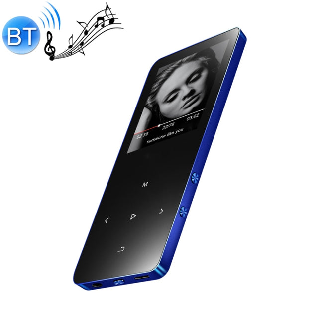 X2 1.8 inch Touch Screen Metal Bluetooth MP3 MP4 Hifi Sound Music Player (Blue)-garmade.com