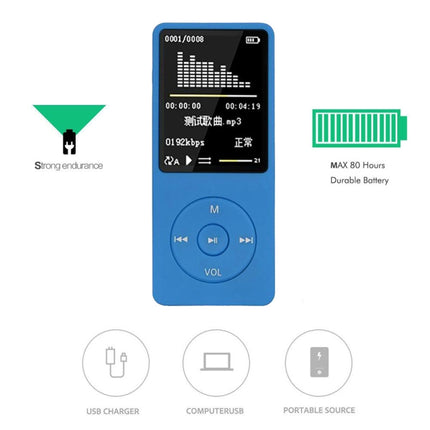 Fashion Portable LCD Screen FM Radio Video Games Movie MP3 MP4 Player Mini Walkman, Memory Capacity:4GB(Green)-garmade.com