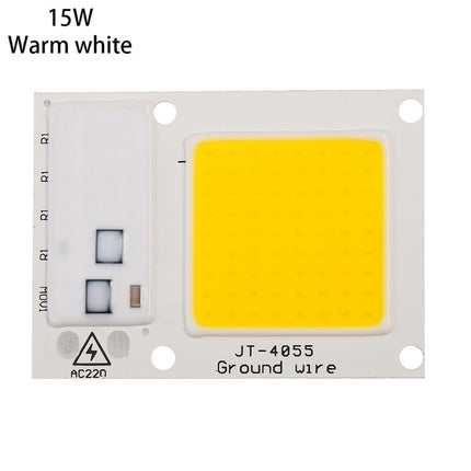 High Power 220V LED FloodlightCool/Warm White COB LED Chip IP65 Smart IC Driver Lamp(15W warm white)-garmade.com
