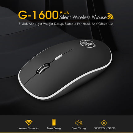 iMICE G-1600 Plus 2.4Ghz 1600 DPI Ergonomic Noiseless USB Mute Wireless Mouse-garmade.com