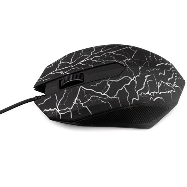 Small Special Shaped 3 Buttons USB Wired Luminous Gamer Computer Gaming Mouse(Black)-garmade.com