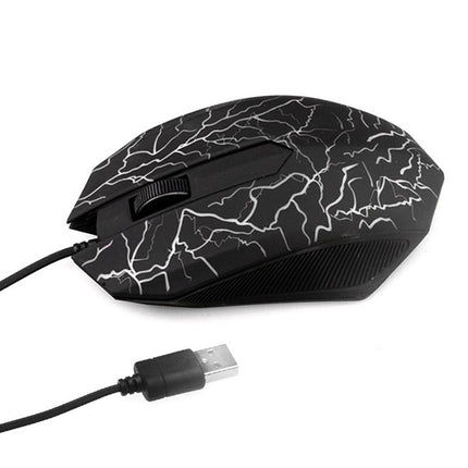 Small Special Shaped 3 Buttons USB Wired Luminous Gamer Computer Gaming Mouse(Black)-garmade.com