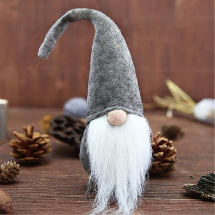 Xmas DIY Decoration Christmas Mini Santa Claus Doll Toy(Grey)-garmade.com