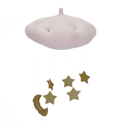 Baby Nursery Ceiling Mobile Party Decoration Clouds Moon Stars Hanging Decorations Kids Room Decoration for Baby Bedding(Pink Gold)-garmade.com
