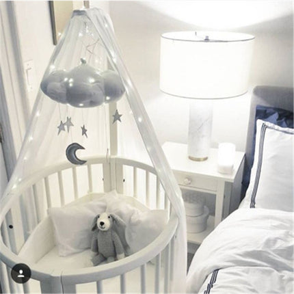 Baby Nursery Ceiling Mobile Party Decoration Clouds Moon Stars Hanging Decorations Kids Room Decoration for Baby Bedding(Pink Silver)-garmade.com