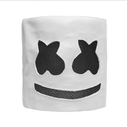 Fashionable Halloween Party Marshmallow Mask Night Club Latex White Mask Adult DJ Cosplay Costume Helmet-garmade.com