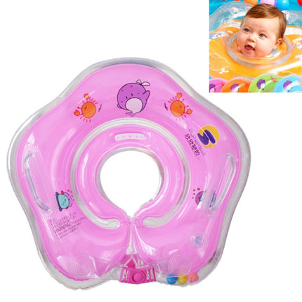 Circle Shaped Inflatable Baby Children Swimming Neck Ring(Pink)-garmade.com