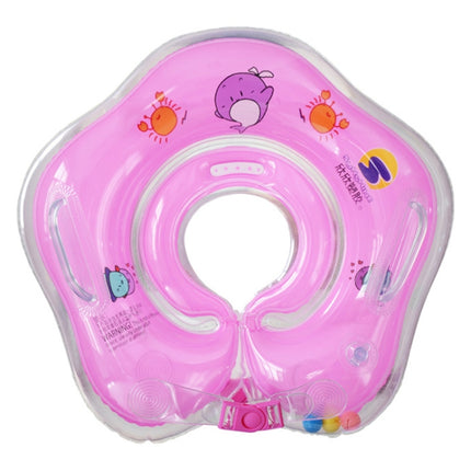 Circle Shaped Inflatable Baby Children Swimming Neck Ring(Pink)-garmade.com