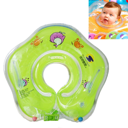 Circle Shaped Inflatable Baby Children Swimming Neck Ring(Green)-garmade.com