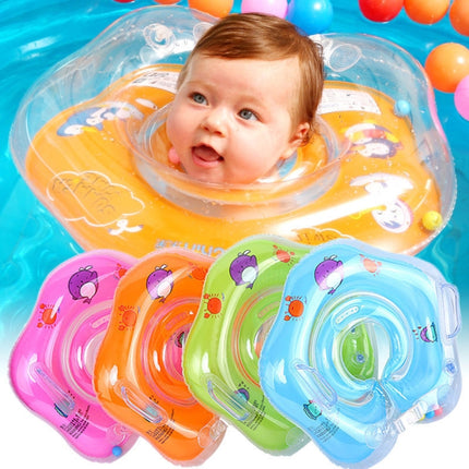 Circle Shaped Inflatable Baby Children Swimming Neck Ring(Orange)-garmade.com