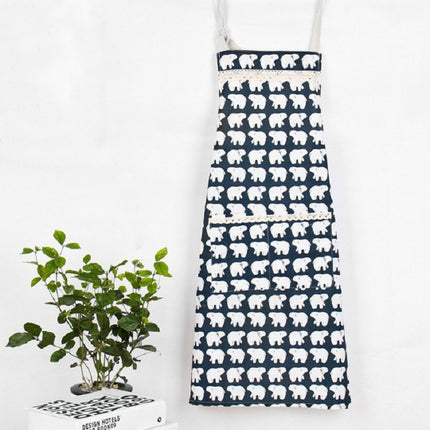 Cartoon Animals Plants Pattern Cotton Linen Sleeveless Kitchen Apron(Polar Bear)-garmade.com