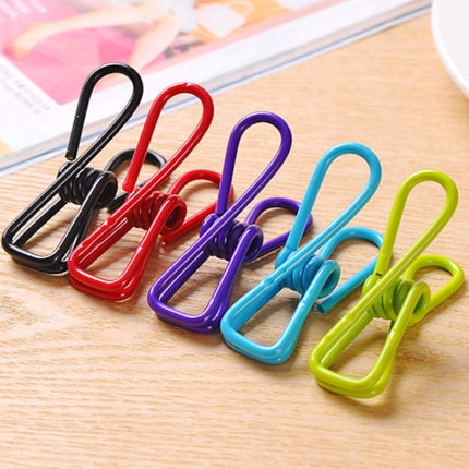 10 PCS Candy Color Atrong Aolid Stainless Steel Multi-purpose Food Clip Crying Clip, Random Color Delivery-garmade.com