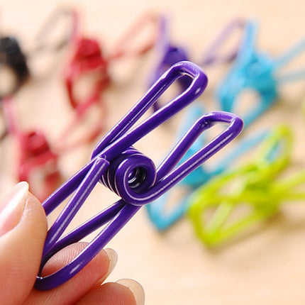 10 PCS Candy Color Atrong Aolid Stainless Steel Multi-purpose Food Clip Crying Clip, Random Color Delivery-garmade.com