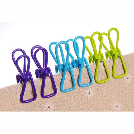 10 PCS Candy Color Atrong Aolid Stainless Steel Multi-purpose Food Clip Crying Clip, Random Color Delivery-garmade.com