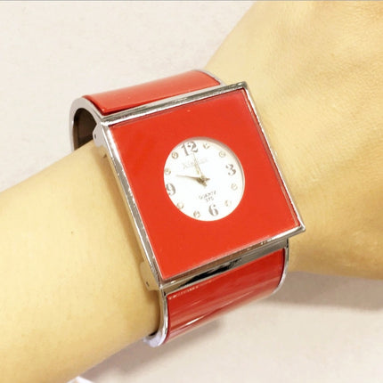 Square Large Dial Bracelet Quartz Watch for Women(Pink)-garmade.com