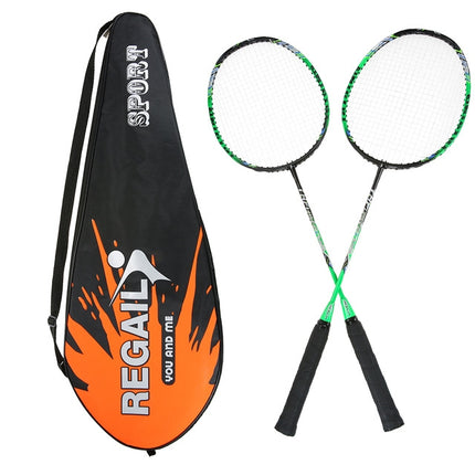 REGAIL 8019 2 in1 Carbon Durable Badminton Racket with Tote Bag(Green )-garmade.com