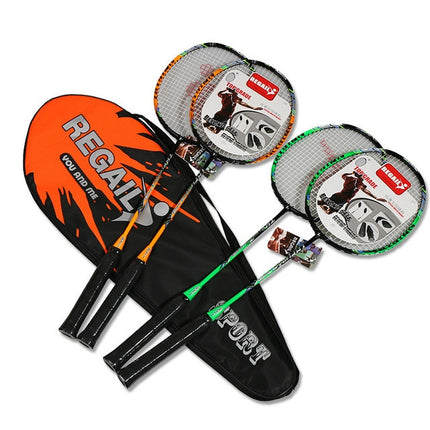REGAIL 8019 2 in1 Carbon Durable Badminton Racket with Tote Bag(Green )-garmade.com
