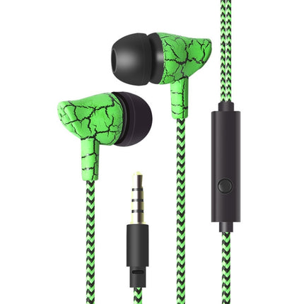 3.5mm Jack Crack Earphone Wired Headset Super Bass Sound Headphone Earbud with Mic for Mobile Phone Samsung Xiaomi MP3 4(Green)-garmade.com