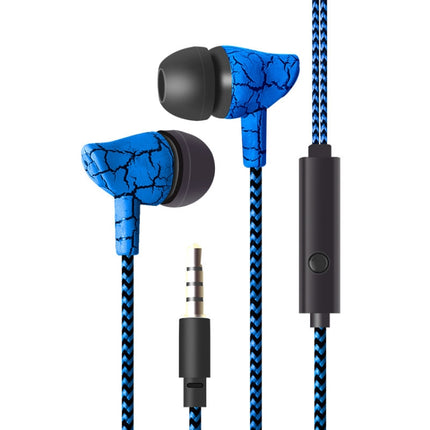 3.5mm Jack Crack Earphone Wired Headset Super Bass Sound Headphone Earbud with Mic for Mobile Phone Samsung Xiaomi MP3 4(Blue)-garmade.com