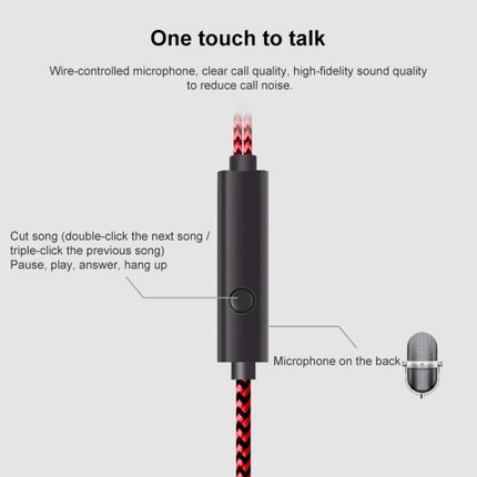 3.5mm Jack Crack Earphone Wired Headset Super Bass Sound Headphone Earbud with Mic for Mobile Phone Samsung Xiaomi MP3 4(Red)-garmade.com