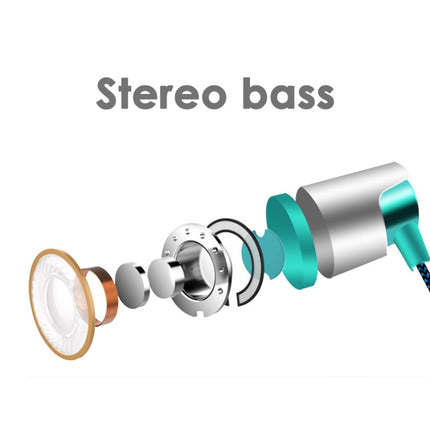 Metal Wired Earphone Super Bass Sound Headphones In-Ear Sport Headset with Mic for Xiaomi Samsung Huawei(Green)-garmade.com