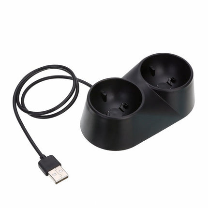 VR Controller Charger Dual USB Dock Game Charging Station Stand for PS4 PSVR Move Tool-garmade.com